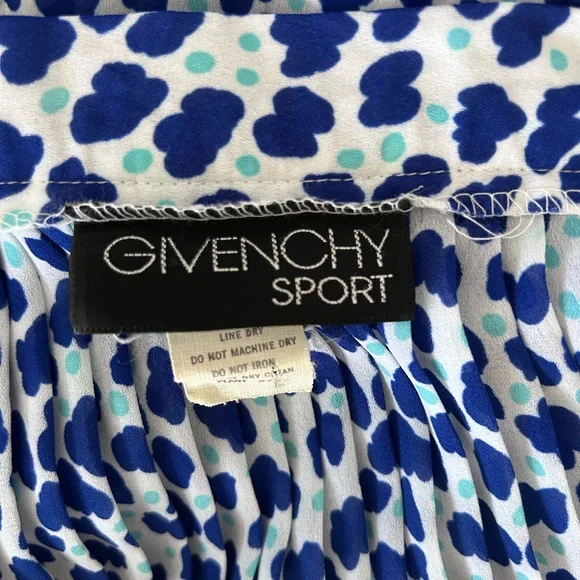 Vintage Givenchy Sport 3 Piece Skirt Set Blue Floral Print Women’s Size 8 - Picture 10 of 11
